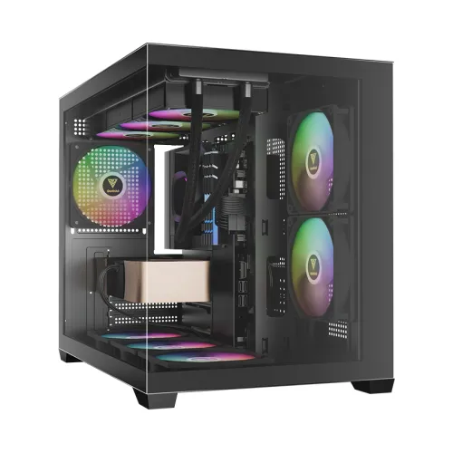 CASE GAMDIAS AURA GC10M V2 ARGB BLACK – MICRO TOWER | 3 FAN ARGB | GPU 400MM